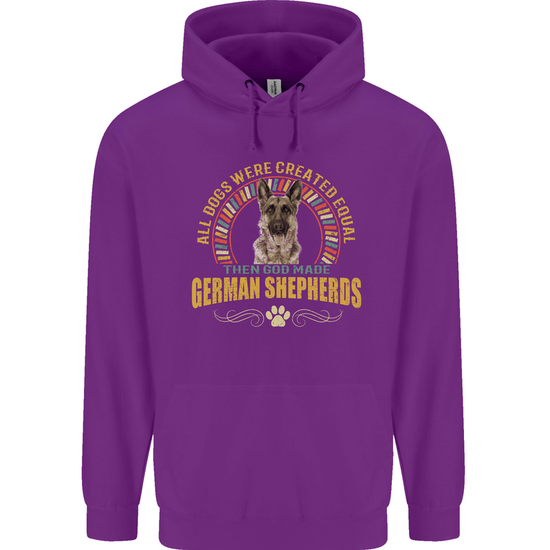 A German Shepherd Dog Mens 80% Cotton Hoodie Purple