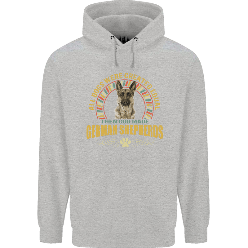 A German Shepherd Dog Mens 80% Cotton Hoodie Sports Grey