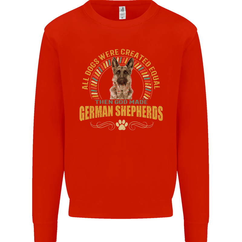 A German Shepherd Dog Mens Sweatshirt Jumper Bright Red