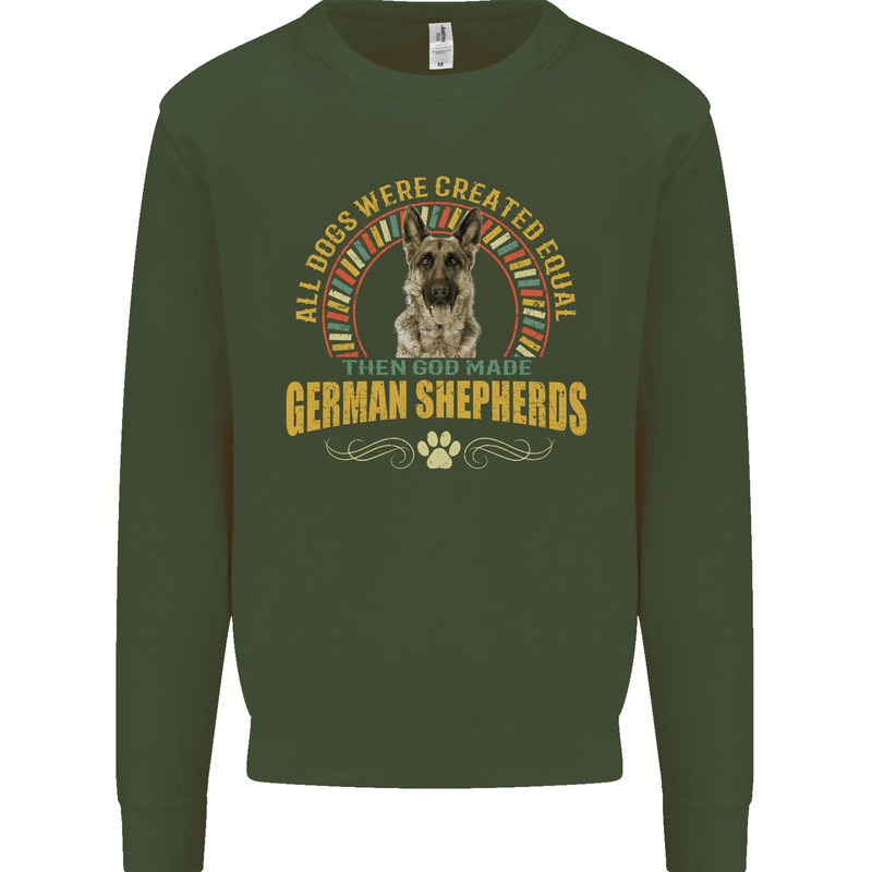 A German Shepherd Dog Mens Sweatshirt Jumper Forest Green