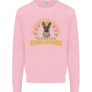 A German Shepherd Dog Mens Sweatshirt Jumper Light Pink