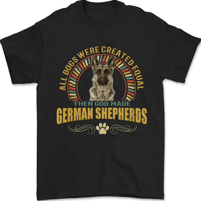 A German Shepherd Dog Mens T-Shirt 100% Cotton Black