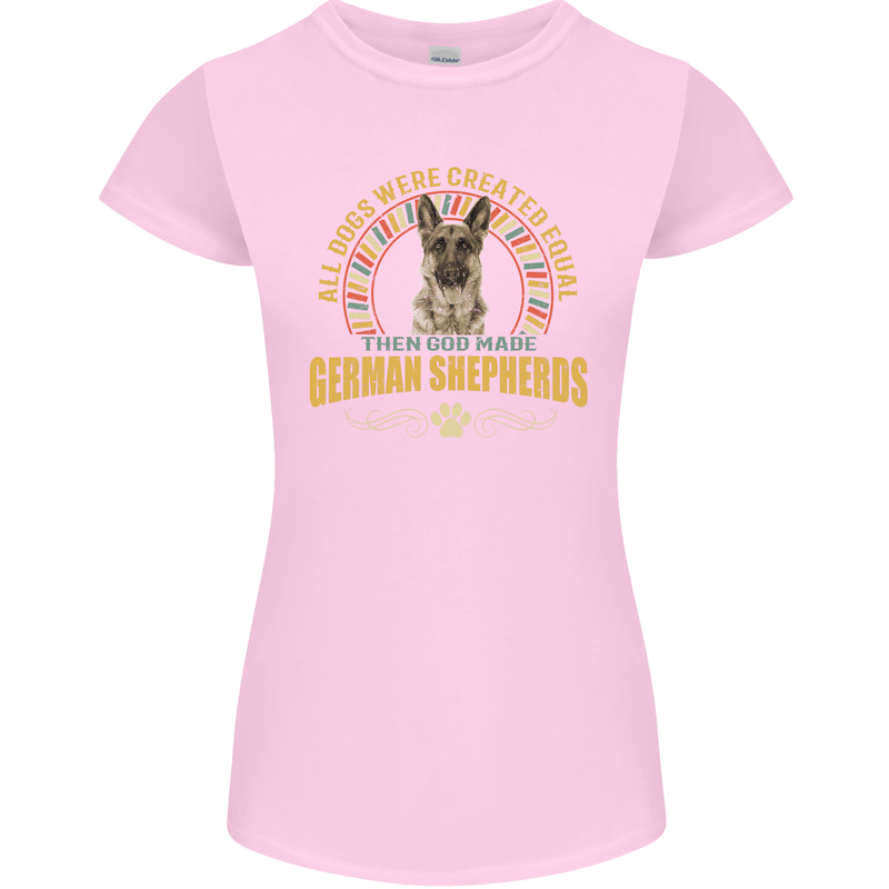 A German Shepherd Dog Womens Petite Cut T-Shirt Light Pink