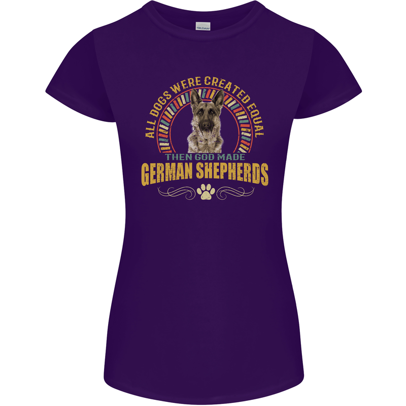 A German Shepherd Dog Womens Petite Cut T-Shirt Purple