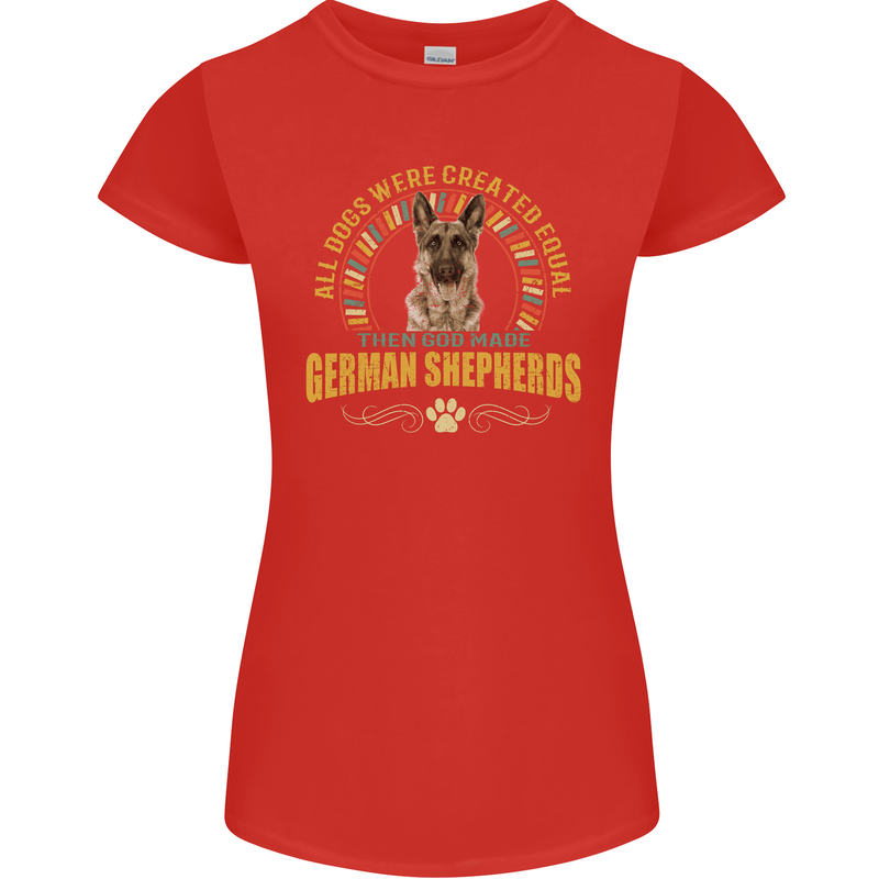 A German Shepherd Dog Womens Petite Cut T-Shirt Red