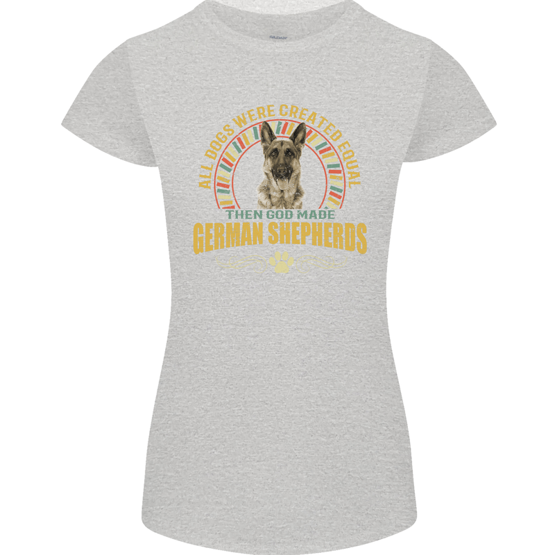 A German Shepherd Dog Womens Petite Cut T-Shirt Sports Grey