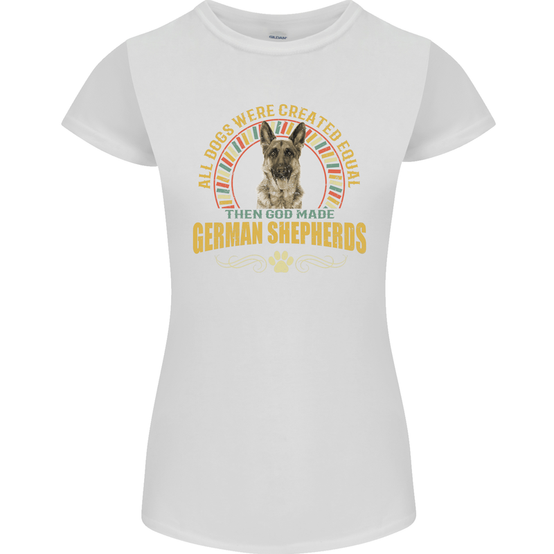 A German Shepherd Dog Womens Petite Cut T-Shirt White