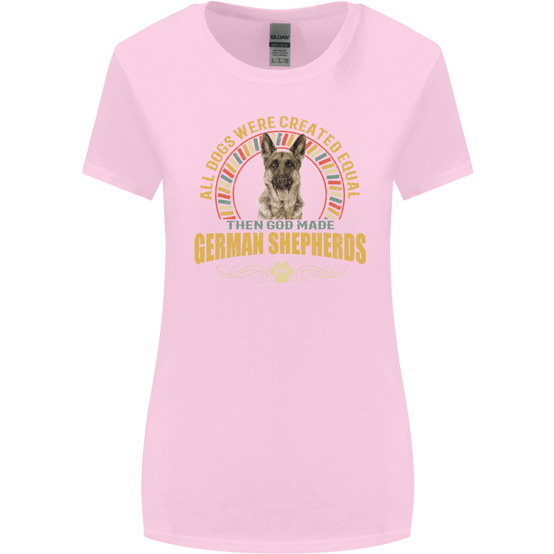 A German Shepherd Dog Womens Wider Cut T-Shirt Light Pink