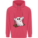 A Ghost on a Swing Halloween Funny Spirit Childrens Kids Hoodie Heliconia