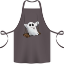A Ghost on a Swing Halloween Funny Spirit Cotton Apron 100% Organic Dark Grey