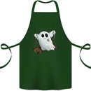A Ghost on a Swing Halloween Funny Spirit Cotton Apron 100% Organic Forest Green