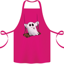 A Ghost on a Swing Halloween Funny Spirit Cotton Apron 100% Organic Pink