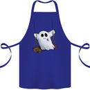 A Ghost on a Swing Halloween Funny Spirit Cotton Apron 100% Organic Royal Blue