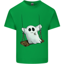 A Ghost on a Swing Halloween Funny Spirit Kids T-Shirt Childrens Irish Green