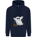 A Ghost on a Swing Halloween Funny Spirit Mens 80% Cotton Hoodie Navy Blue