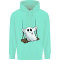 A Ghost on a Swing Halloween Funny Spirit Mens 80% Cotton Hoodie Peppermint