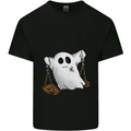 A Ghost on a Swing Halloween Funny Spirit Mens Cotton T-Shirt Tee Top Black