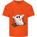 A Ghost on a Swing Halloween Funny Spirit Mens Cotton T-Shirt Tee Top Orange