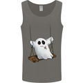A Ghost on a Swing Halloween Funny Spirit Mens Vest Tank Top Charcoal