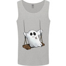 A Ghost on a Swing Halloween Funny Spirit Mens Vest Tank Top Sports Grey