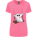 A Ghost on a Swing Halloween Funny Spirit Womens Wider Cut T-Shirt Azalea