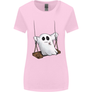 A Ghost on a Swing Halloween Funny Spirit Womens Wider Cut T-Shirt Light Pink
