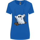 A Ghost on a Swing Halloween Funny Spirit Womens Wider Cut T-Shirt Royal Blue