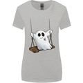 A Ghost on a Swing Halloween Funny Spirit Womens Wider Cut T-Shirt Sports Grey