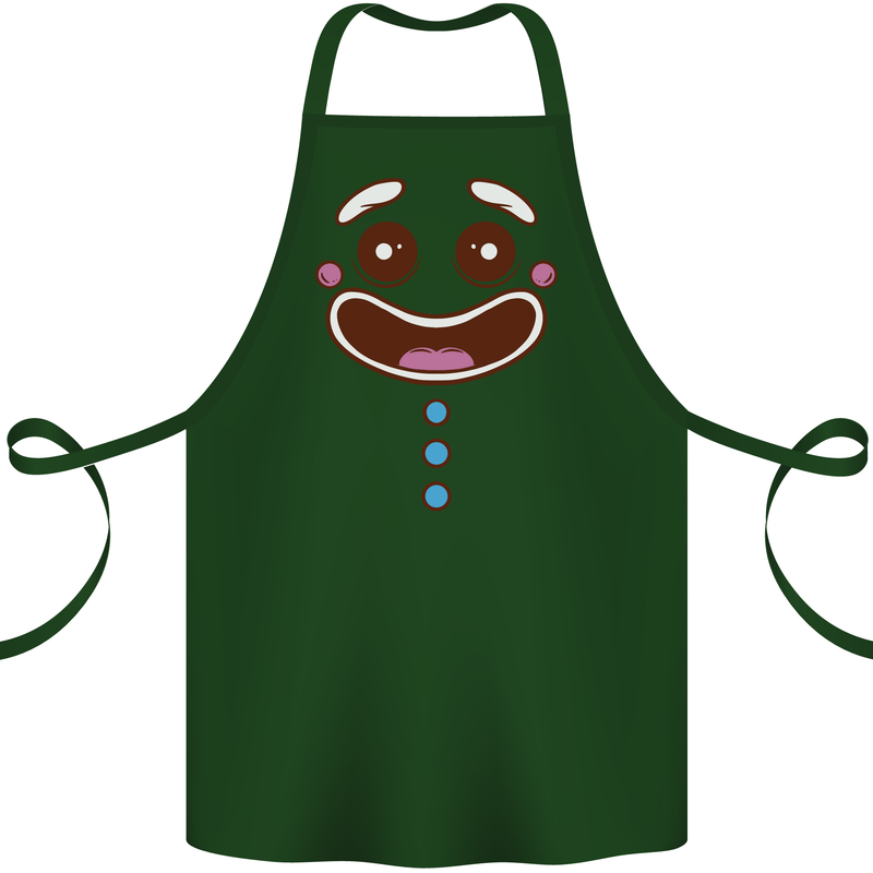 A GingerBread Man Cotton Apron 100% Organic Forest Green