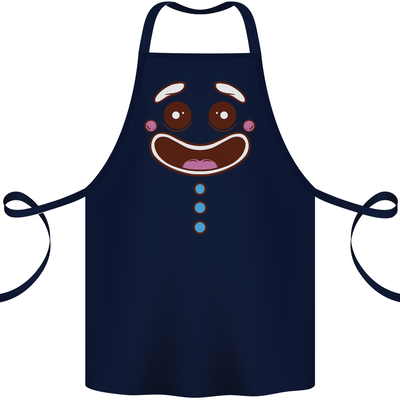 A GingerBread Man Cotton Apron 100% Organic Navy Blue