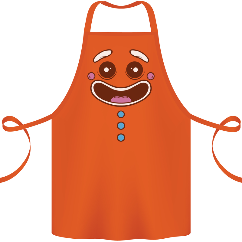 A GingerBread Man Cotton Apron 100% Organic Orange