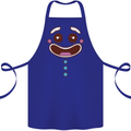 A GingerBread Man Cotton Apron 100% Organic Royal Blue