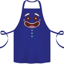 A GingerBread Man Cotton Apron 100% Organic Royal Blue
