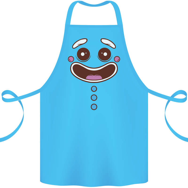 A GingerBread Man Cotton Apron 100% Organic Turquoise