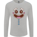 A GingerBread Man Mens Long Sleeve T-Shirt Sports Grey