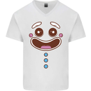 A GingerBread Man Mens V-Neck Cotton T-Shirt White