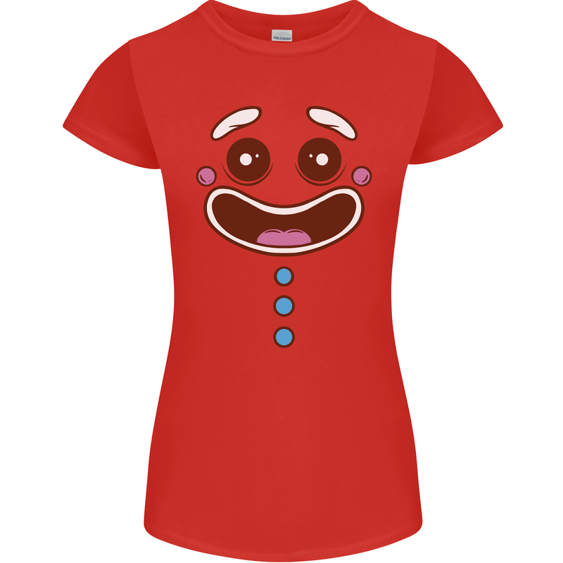 A GingerBread Man Womens Petite Cut T-Shirt Red