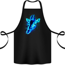 A Giraffe Watercolour Cotton Apron 100% Organic Black