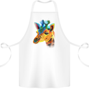 A Giraffe Watercolour Cotton Apron 100% Organic White