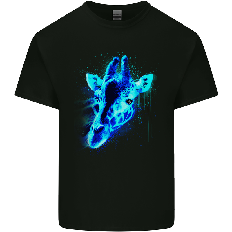 A Giraffe Watercolour Kids T-Shirt Childrens Black