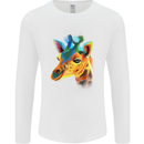 A Giraffe Watercolour Mens Long Sleeve T-Shirt White