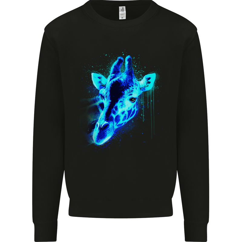 A Giraffe Watercolour Mens Sweatshirt Jumper Black
