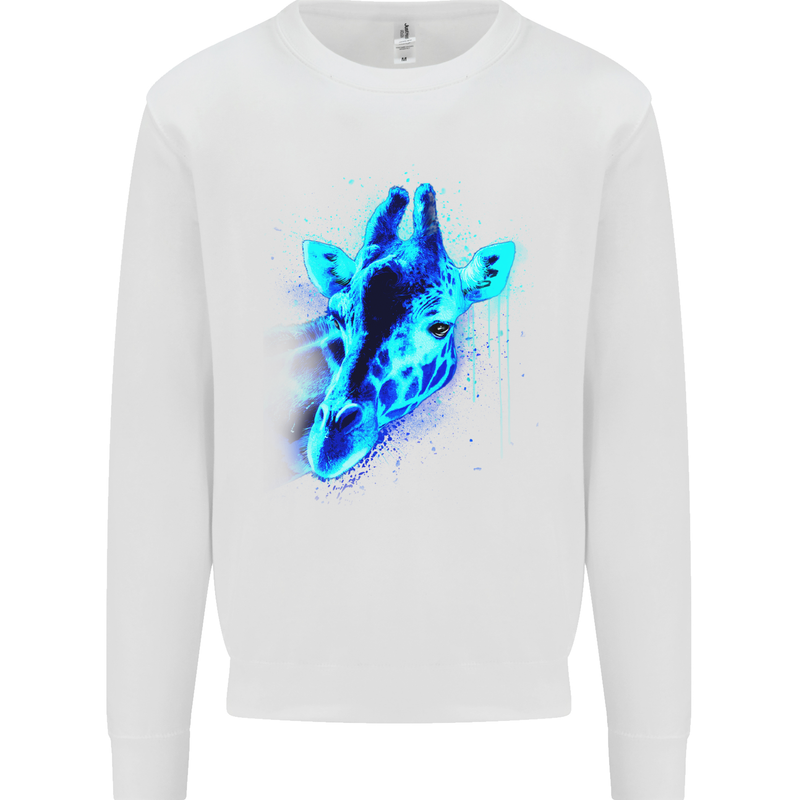 A Giraffe Watercolour Mens Sweatshirt Jumper White