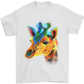 A Giraffe Watercolour Mens T-Shirt Cotton Gildan White