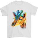 A Giraffe Watercolour Mens T-Shirt Cotton Gildan White