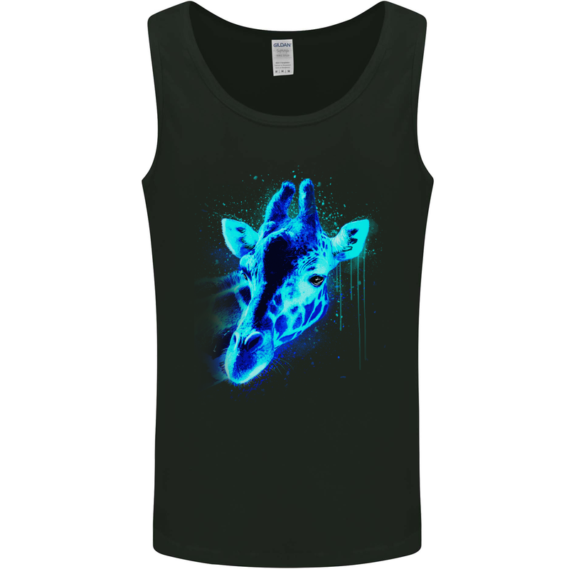 A Giraffe Watercolour Mens Vest Tank Top Black