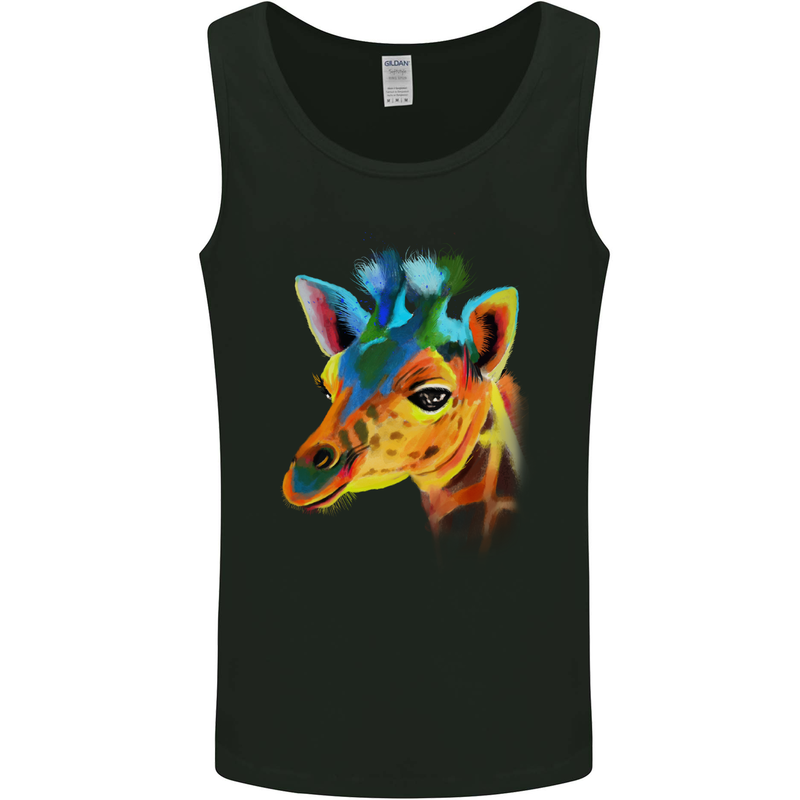 A Giraffe Watercolour Mens Vest Tank Top Black