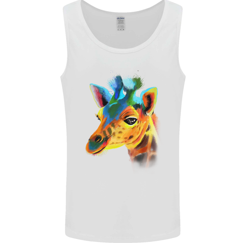 A Giraffe Watercolour Mens Vest Tank Top White