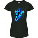 A Giraffe Watercolour Womens Petite Cut T-Shirt Black