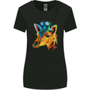 A Giraffe Watercolour Womens Wider Cut T-Shirt Black